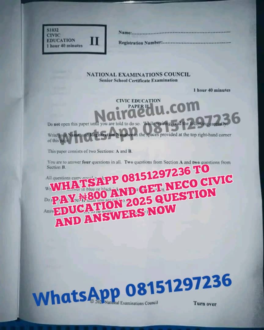 NECO Civic Education Questions And Answers 2025