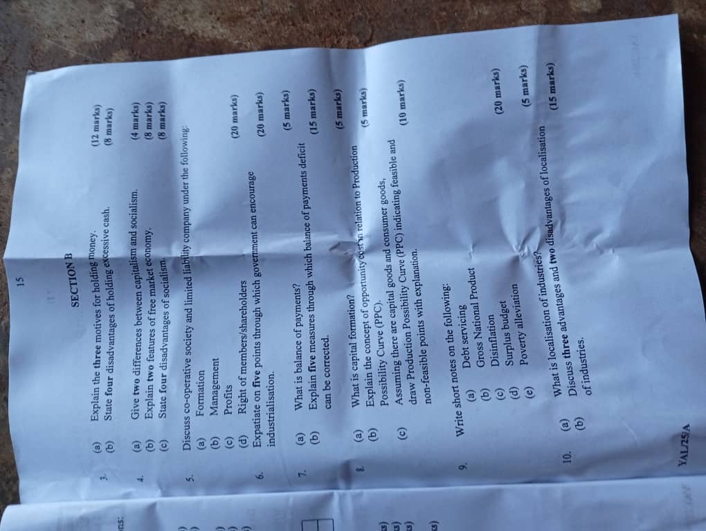 Neco economics questions